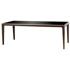 Accent Dining Table with Smoked Tempered Glass Top