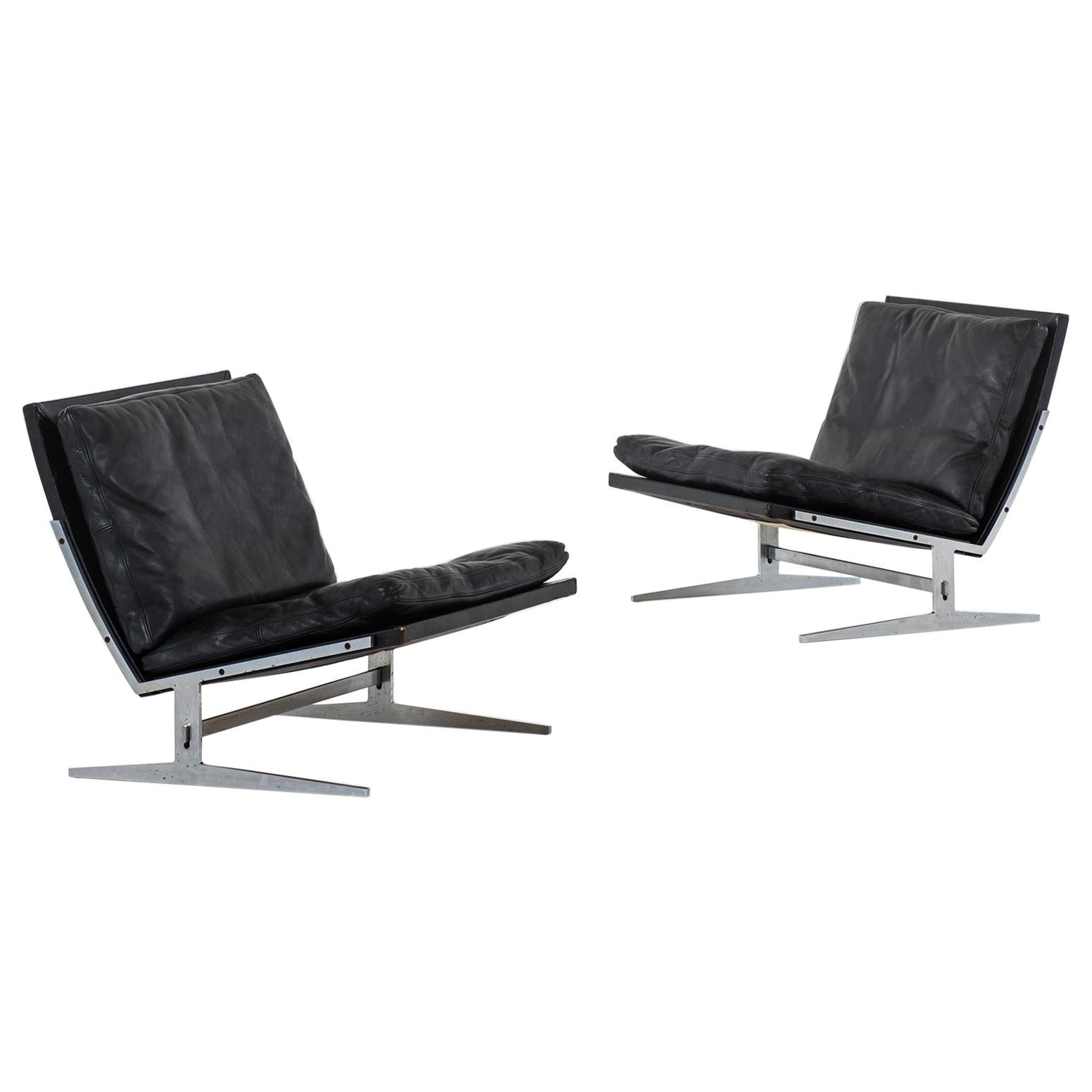 Jørgen Kastholm & Preben Fabricius Easy Chairs Model Bo-561 by Bo-Ex in Denmark 