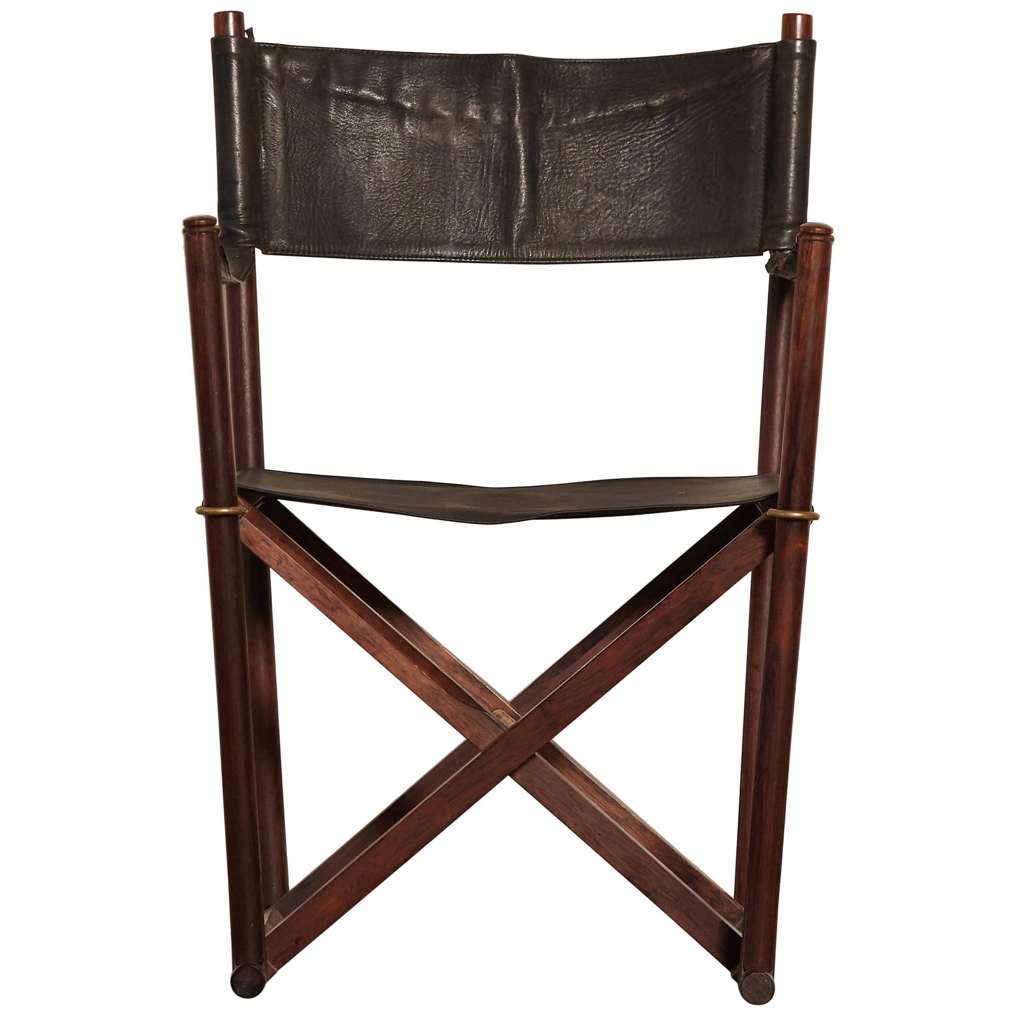 Mogens Koch Rosewood MK-16 Directors / Safari Chair for Interna, Denmark, 1960s