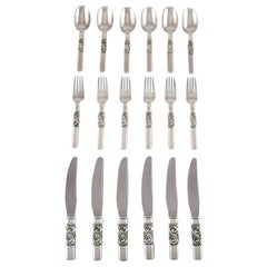 Georg Jensen, Cutlery, Scroll No. 22, Complete Dinner Service