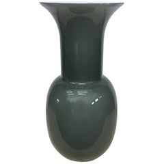 Aureliano Toso White and Grey Murano Glass Vase, 2000