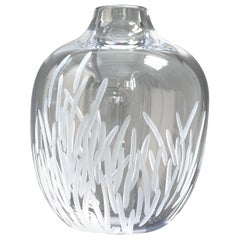 Contemporary blown and engraved Glass Vase