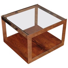 Richard Young for Merrow Associates Rosewood, Chrome and Glass Side Table