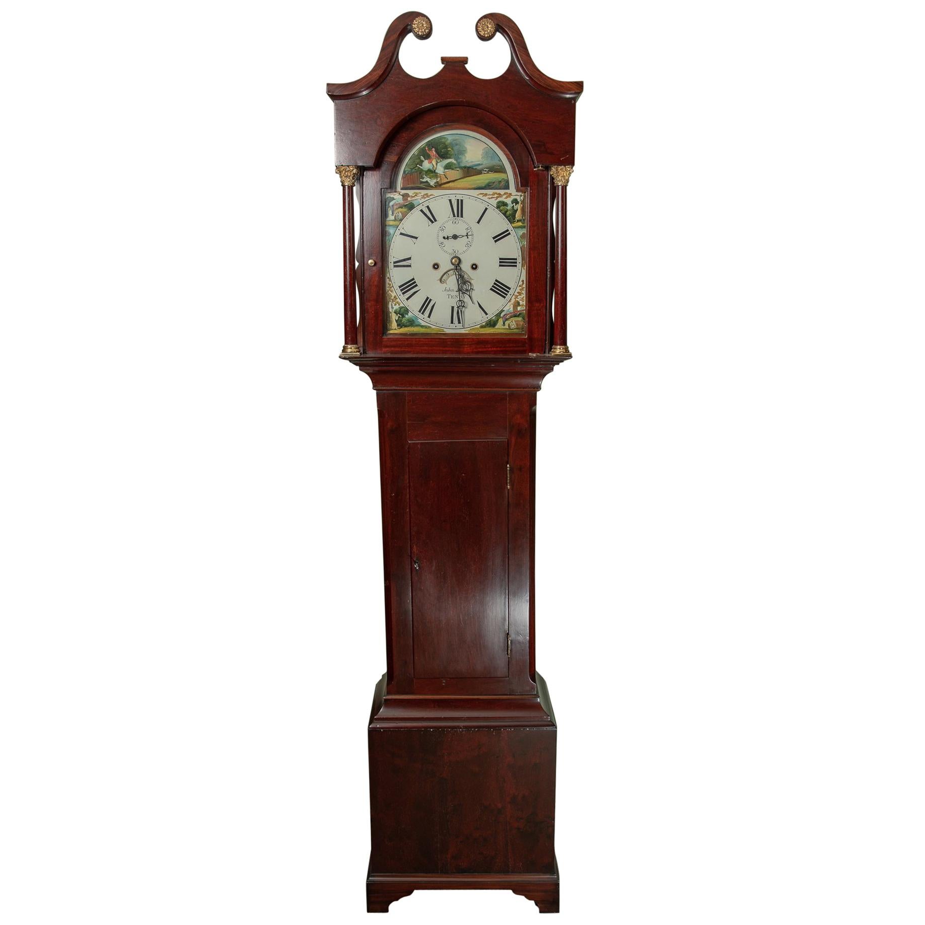 Small Unusual Fine Rosewood Longcase Clock by Jones of Tenby For Sale