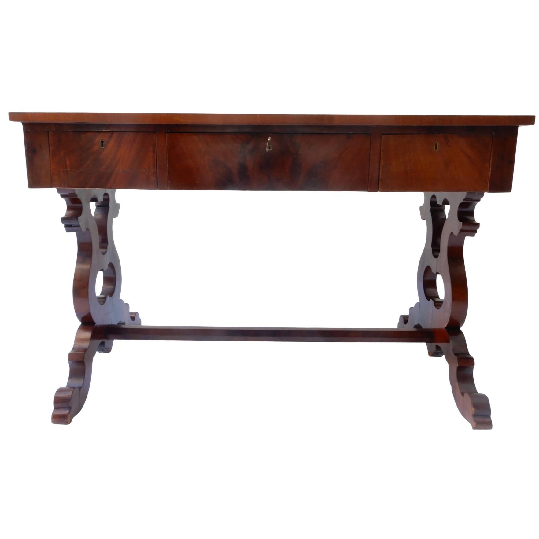 Charles X Wooden Desk Table, 19th Century For Sale