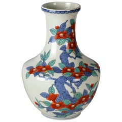 Porcelain Flower Vase by Living National Treasure Imaizumi Imaemon XIII