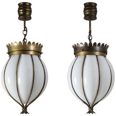 Pair of Italian Wrought Cage Pendants