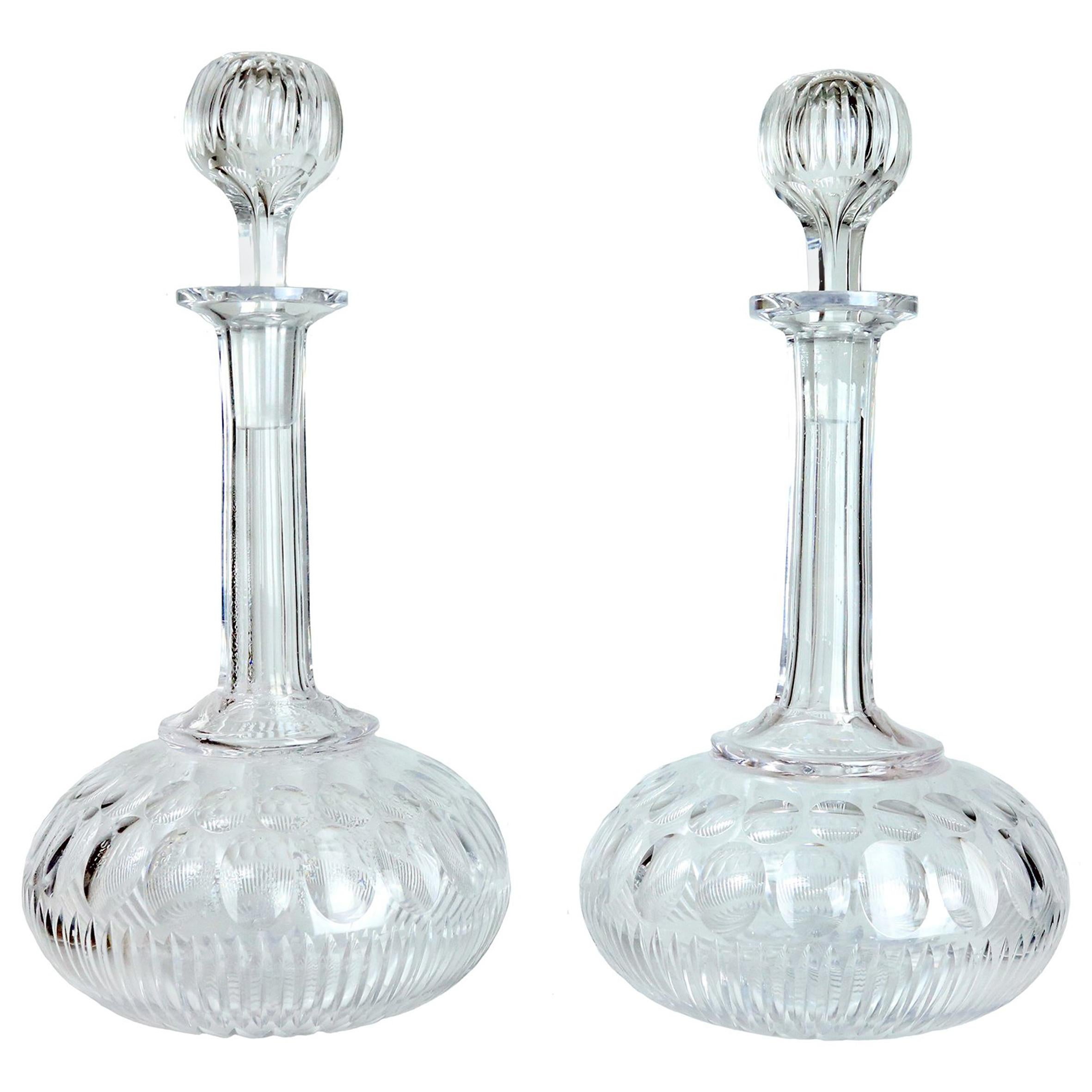 Pair of 19th Century Glass Decanters