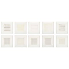 Set of 10 Lithographs after Drawings by Agnes Martin