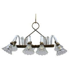 1940s Rectangular Pendant Light by Barovier