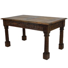 19th Century French Gothic Revival Oak Center Table