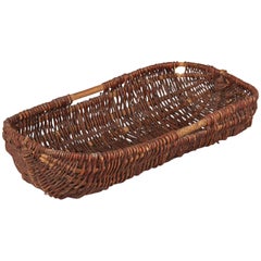 Vintage French Wicker Basket from Auvergne Region, 20th Century