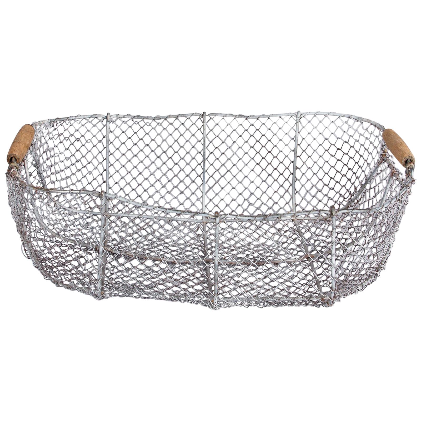 Vintage French Wire Basket, 1940s