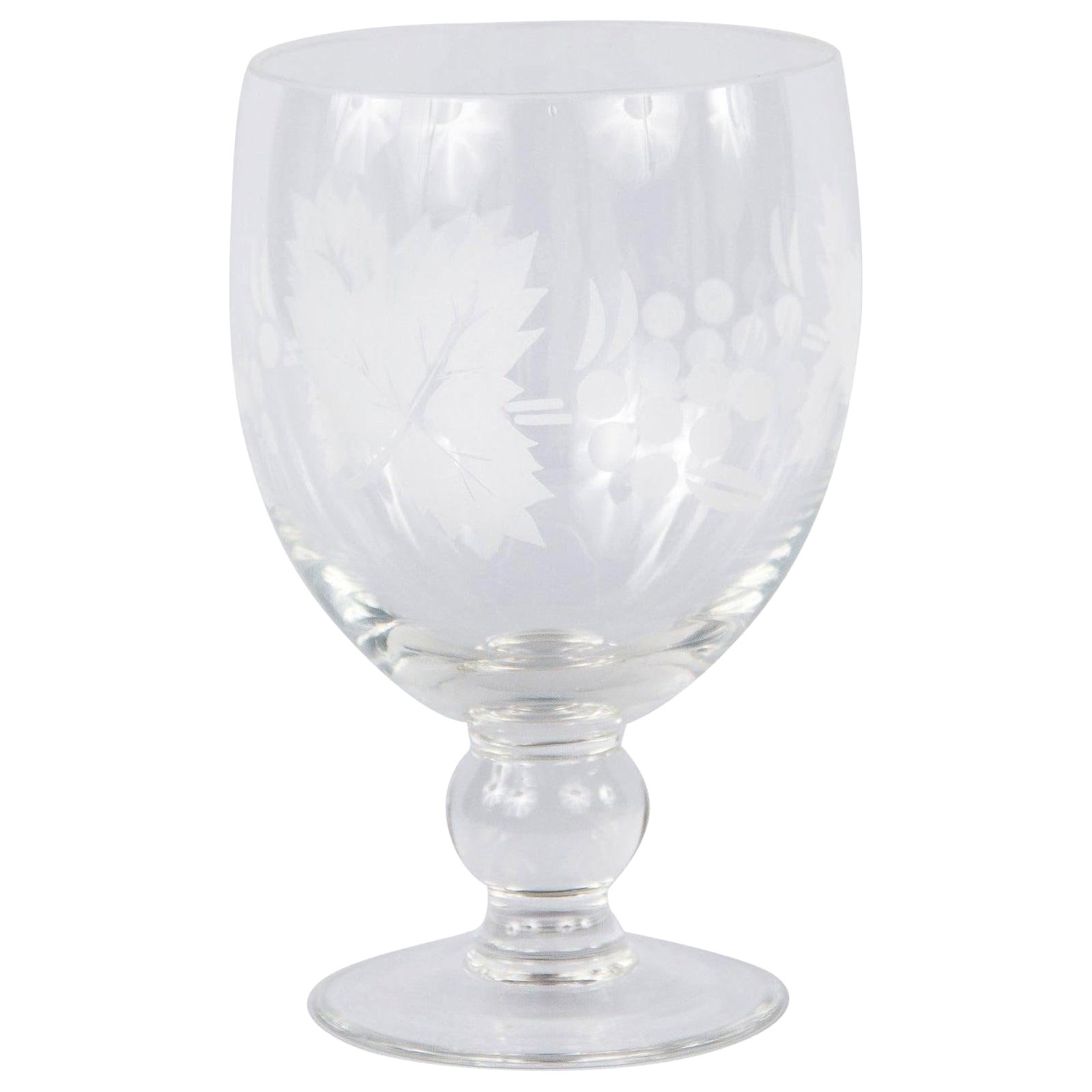 French Hand Blown Crystal Wine Glass, 20th Century For Sale