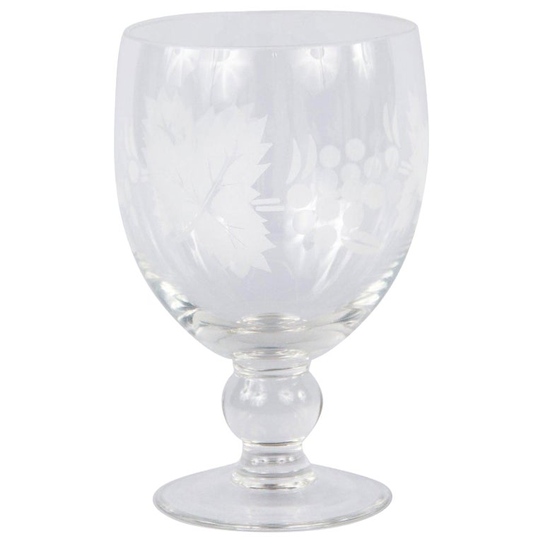French Hand Blown Crystal Wine Glass, 20th Century For Sale at 1stDibs
