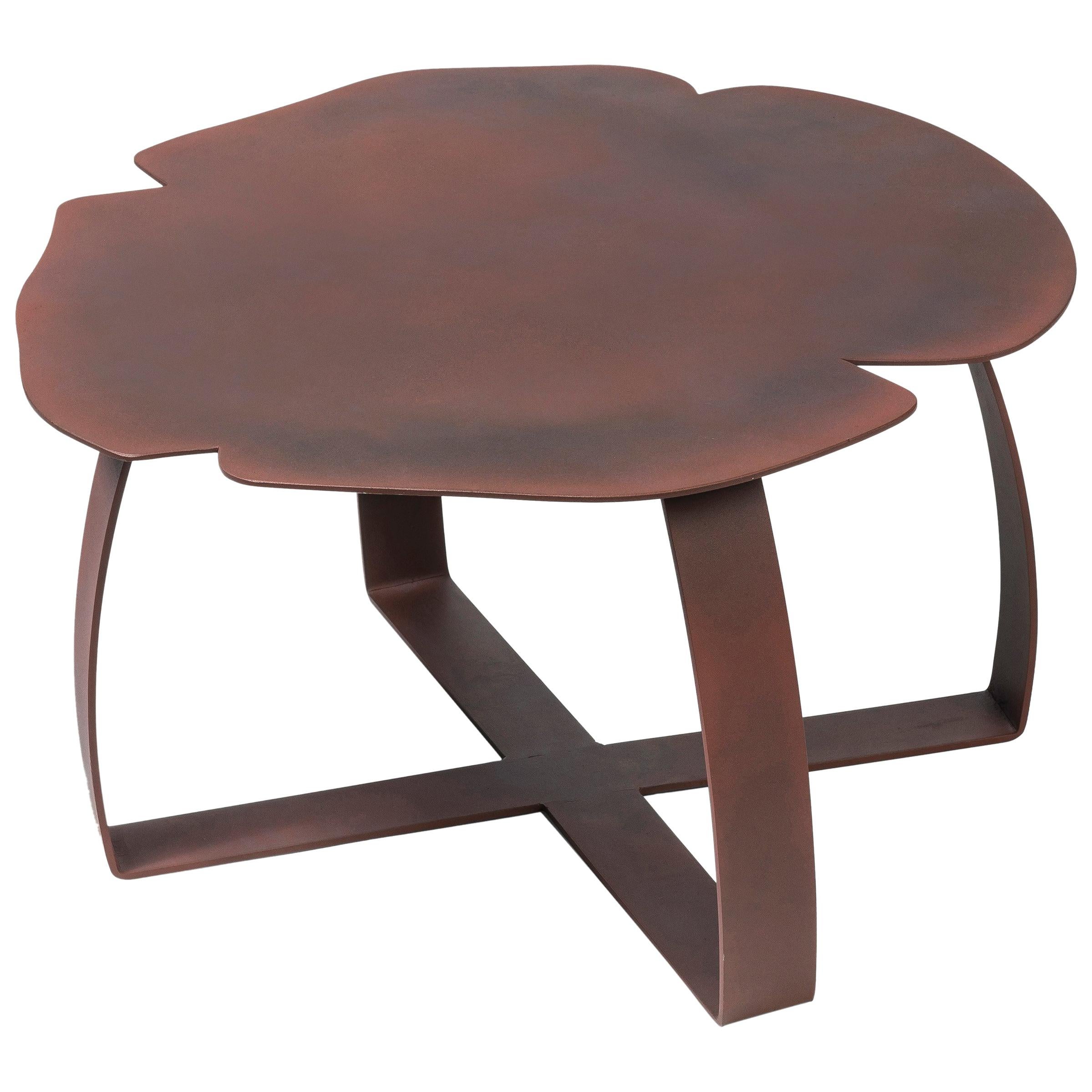 Small Table Andy Iron Low, Flower Shape, Lacquered Iron, Italy