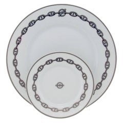 Set of 8 Hermes Place Settings in Chaine D'Ancre in Gray