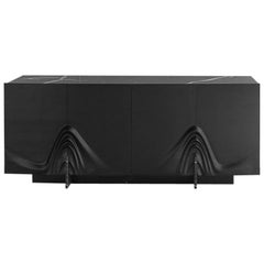 Black Oak and Marble Credenza and sideboard: Laws of Motion by Joel Escalona