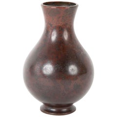 Japanese Meiji Period Patinated Bronze Ikebana Vase