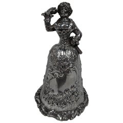 Antique German Silver Figural Belle Bell