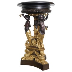 Exceptional Empire Style Center Piece, Homage to Bacchus, bronze and marble