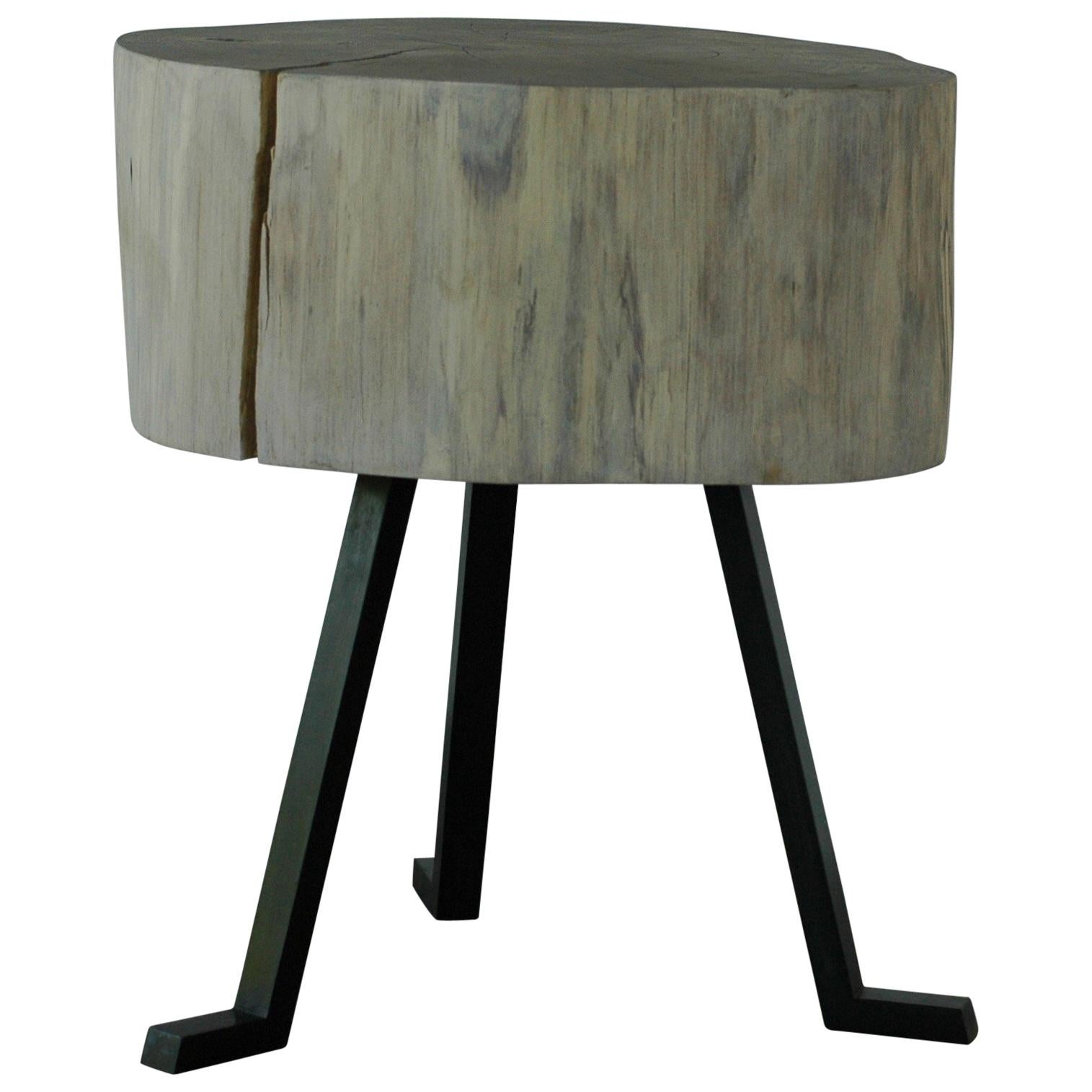 Live Edge Round Side Table - Midcentury Modern Furniture - Sputnik Table