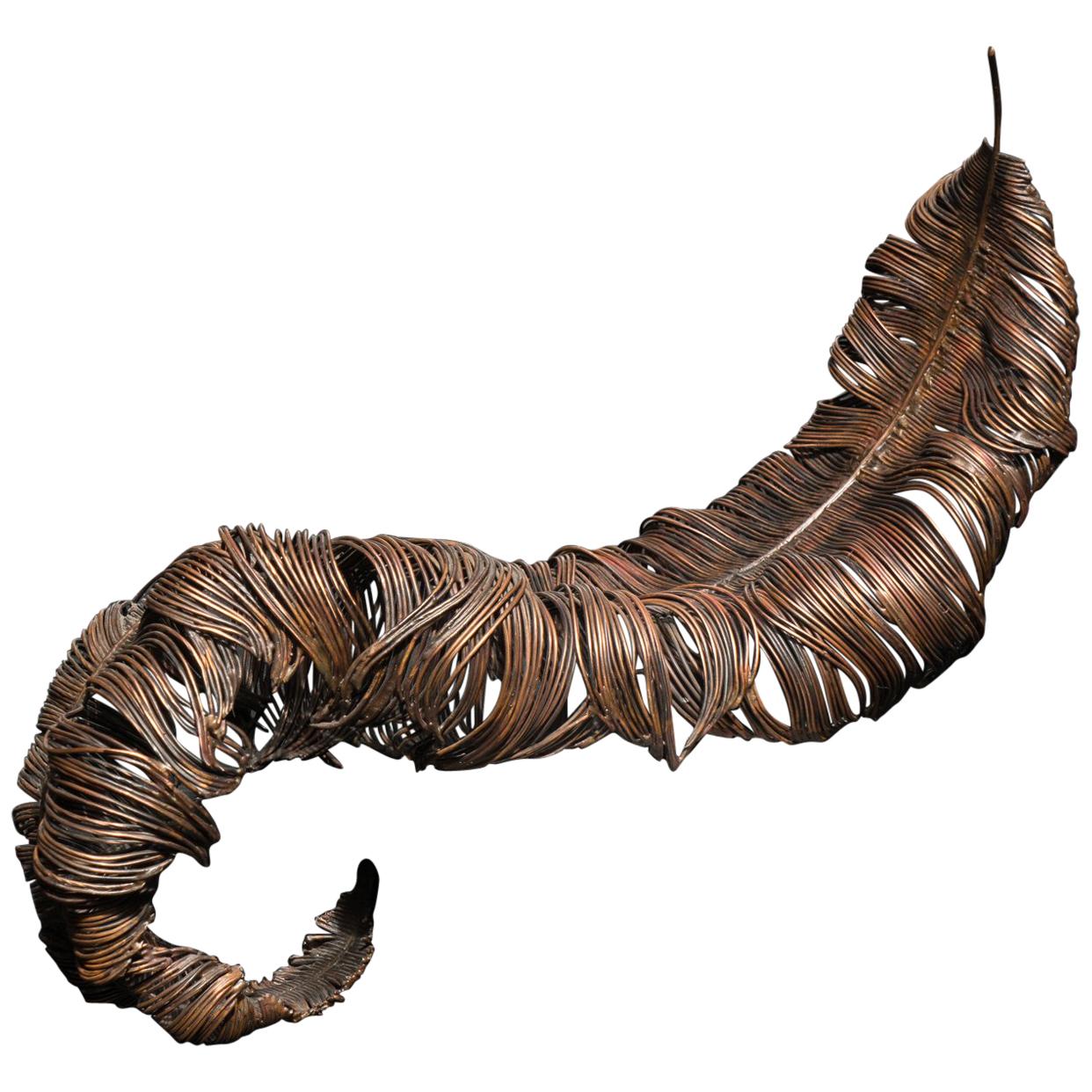 Feather Sculpture 'Can Be Displayed Draped over Mantlepiece, Shelf or Table' For Sale