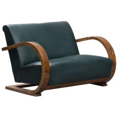 Art Deco Walnut veneer Italian Sofa