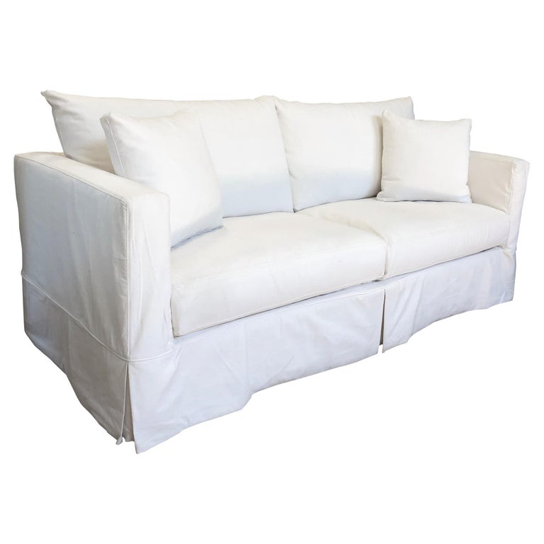 Crate and Barrel Willow Modern Slipcovered Snow Sofa For Sale at 1stDibs willow crate and