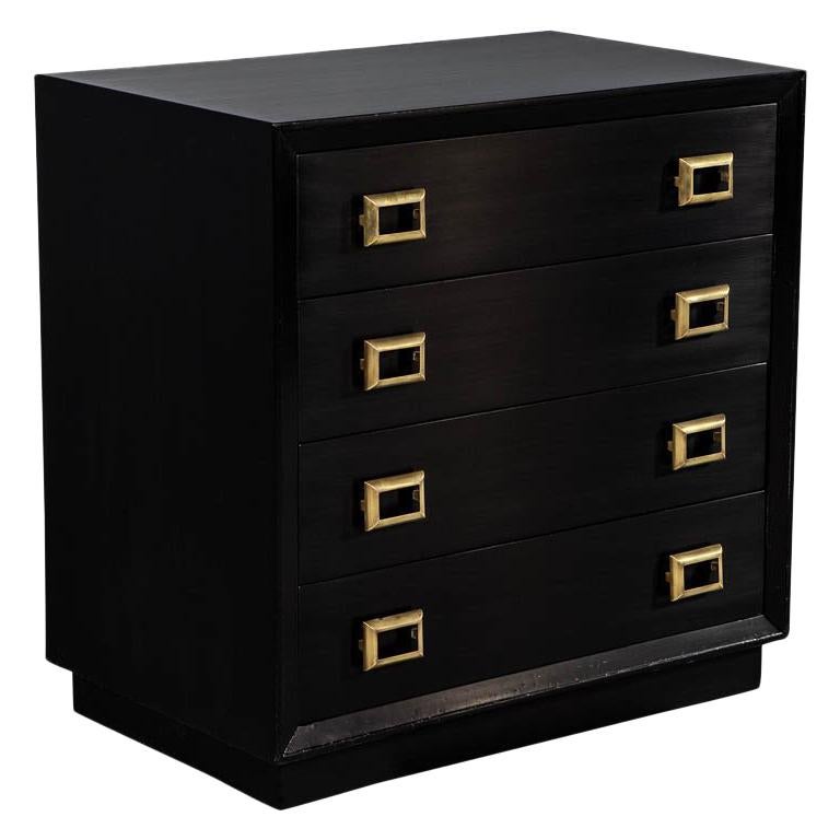 Vintage Ebonized Chest of Drawers Cabinet