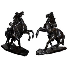 Horse and Charioteer Original Decorative Bronze Sculpture, 19th Century
