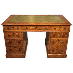 Good Pollard Oak Victorian Period Antique Pedestal Desk