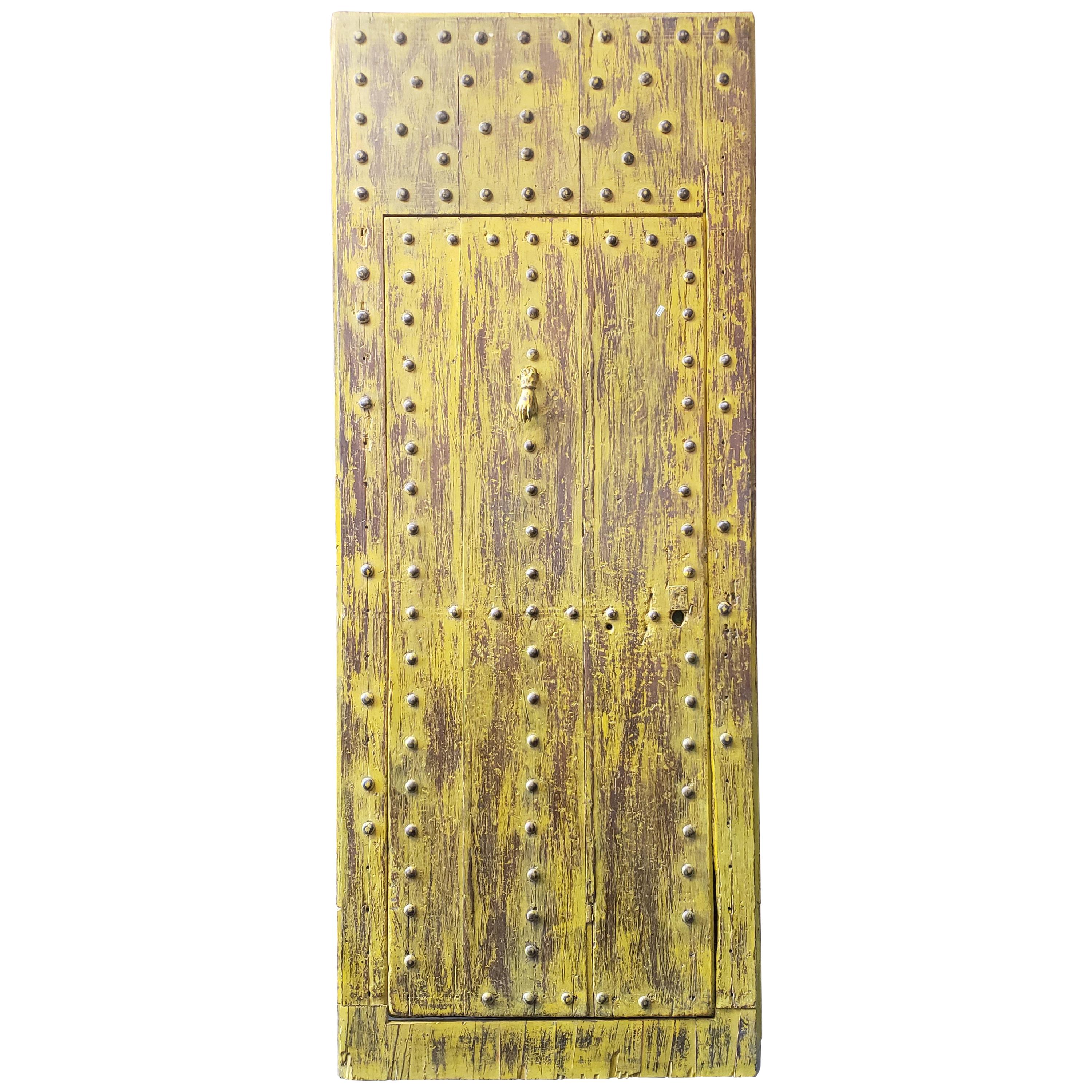 Old Yellow Moroccan Wooden Door, 23MD41 For Sale