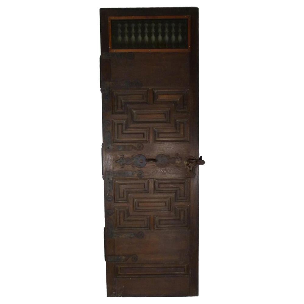 19th Century Original Chestnut Spanish Door