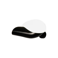 Serge Mouille Left 'Conche' Sconce Black and White Lacquered Metal Lamp