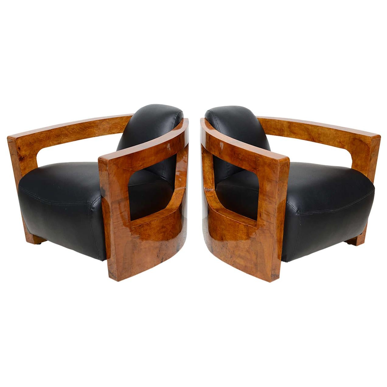 Fine Pair Italian Modern Rootwood Armchairs, 1960s