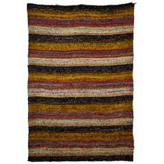 Used Multi-Color Striped Indian Rug