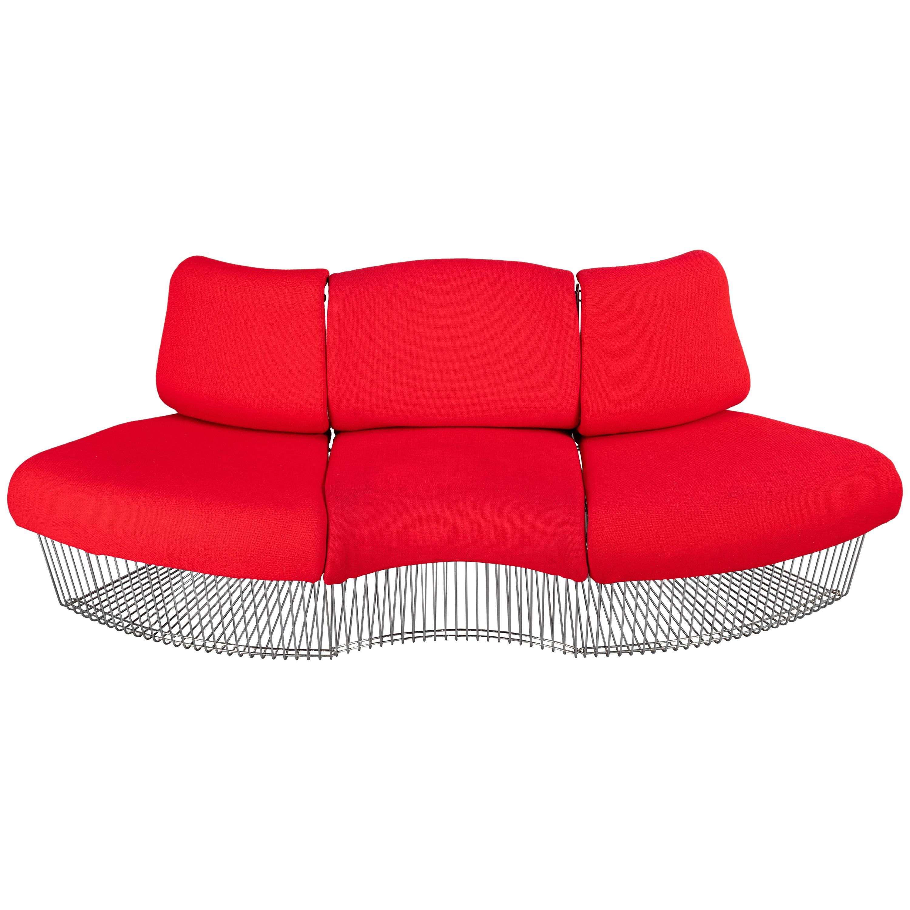 Red Pantonova Sofa by Verner Panton for Fritz Hansen, 1970s