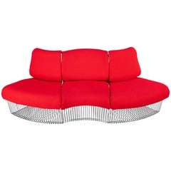 Rotes Pantonova-Sofa von Verner Panton für Fritz Hansen, 1970er Jahre
