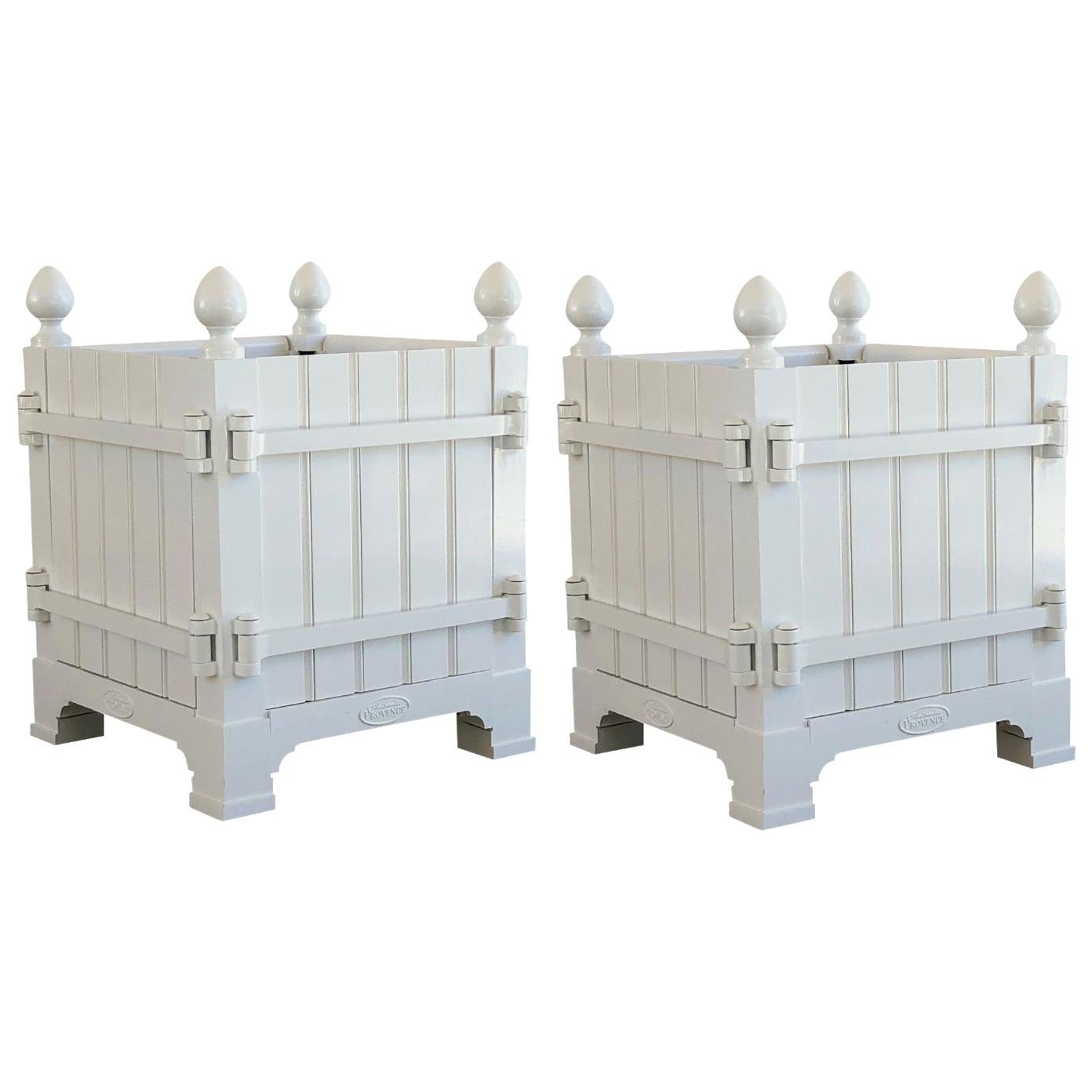 Pair of 21st Century Versailles Planters in White