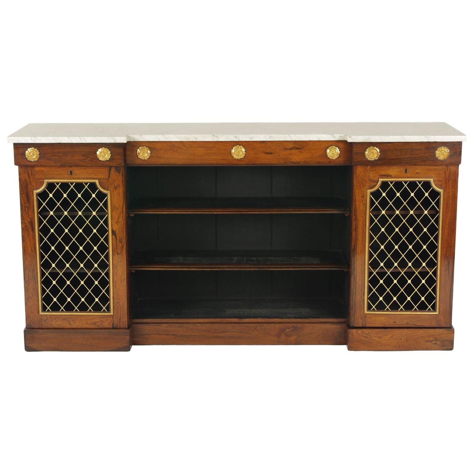 William IV Rosewood Side Cabinet, circa 1830 For Sale