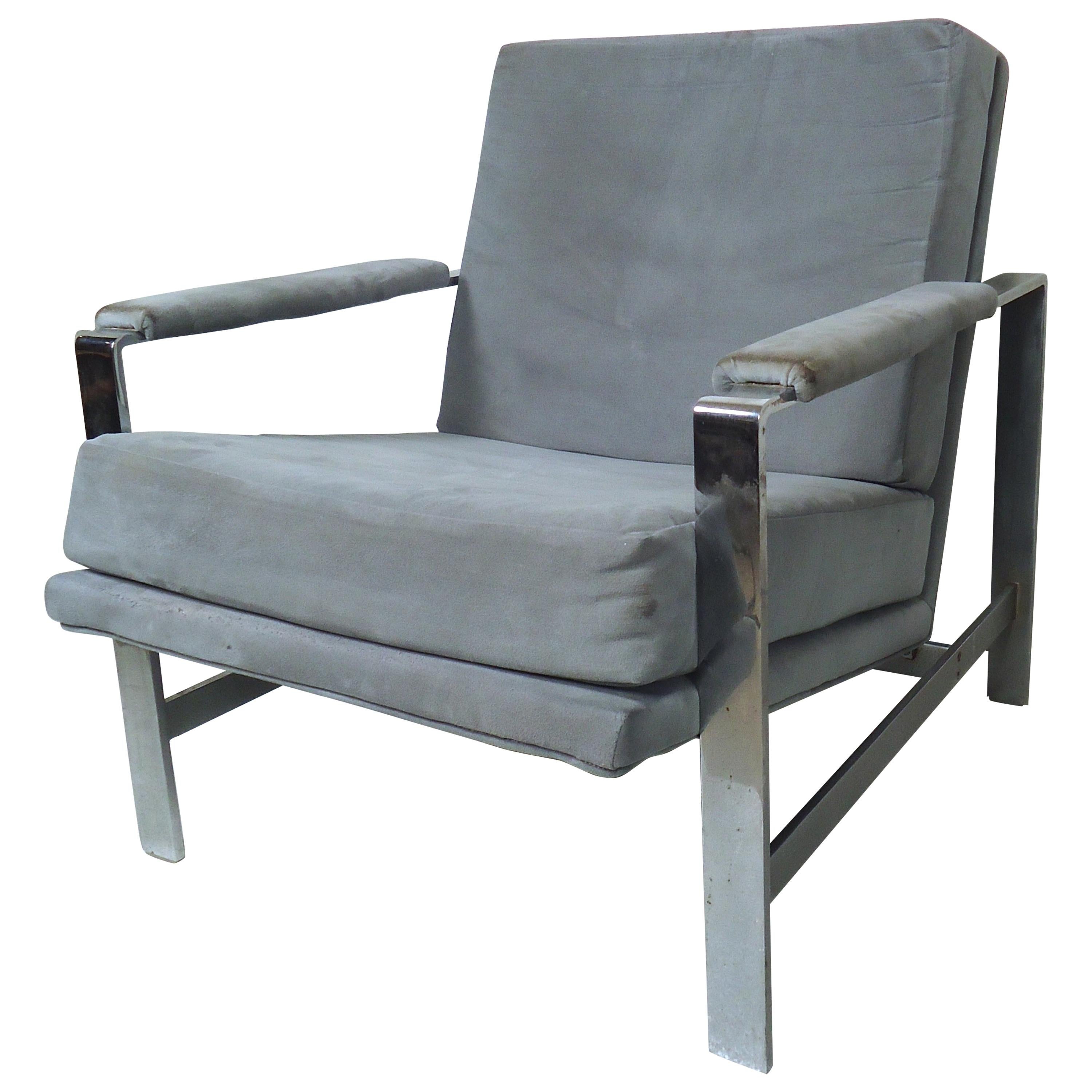 Vintage Mid-Century Baughman Flat Bar Lounge Chair For Sale