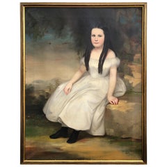 Robert Street Oil on Canvas  Portrait of Young Woman, circa 1830