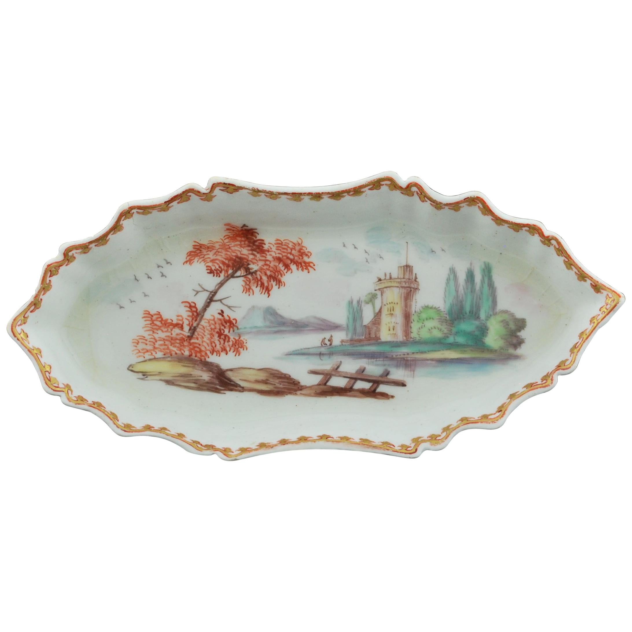 Spoon Tray, Decorated by James Hammett O'neale, Bow, circa 1760 For Sale
