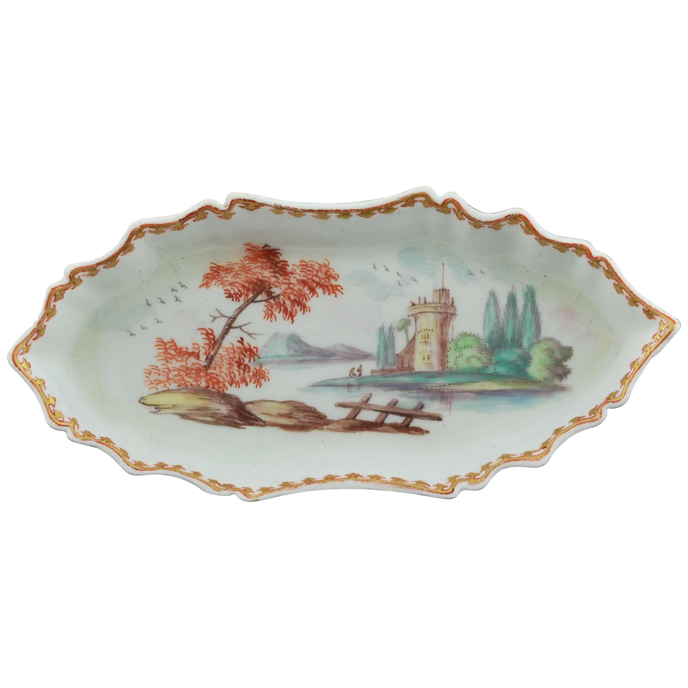 Bandeja de cuchara, decorada por James Hammett O'neale, Bow, hacia 1760 en venta