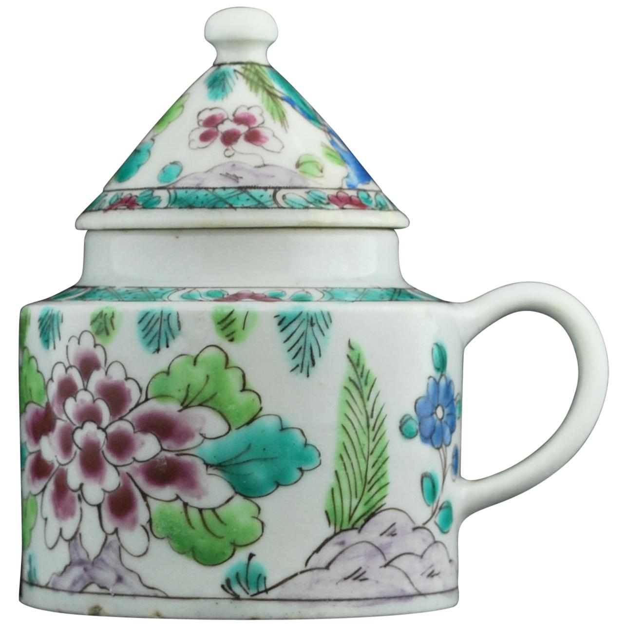 Mustard Pot, Enamelled in Famille Rose, Bow, circa 1753