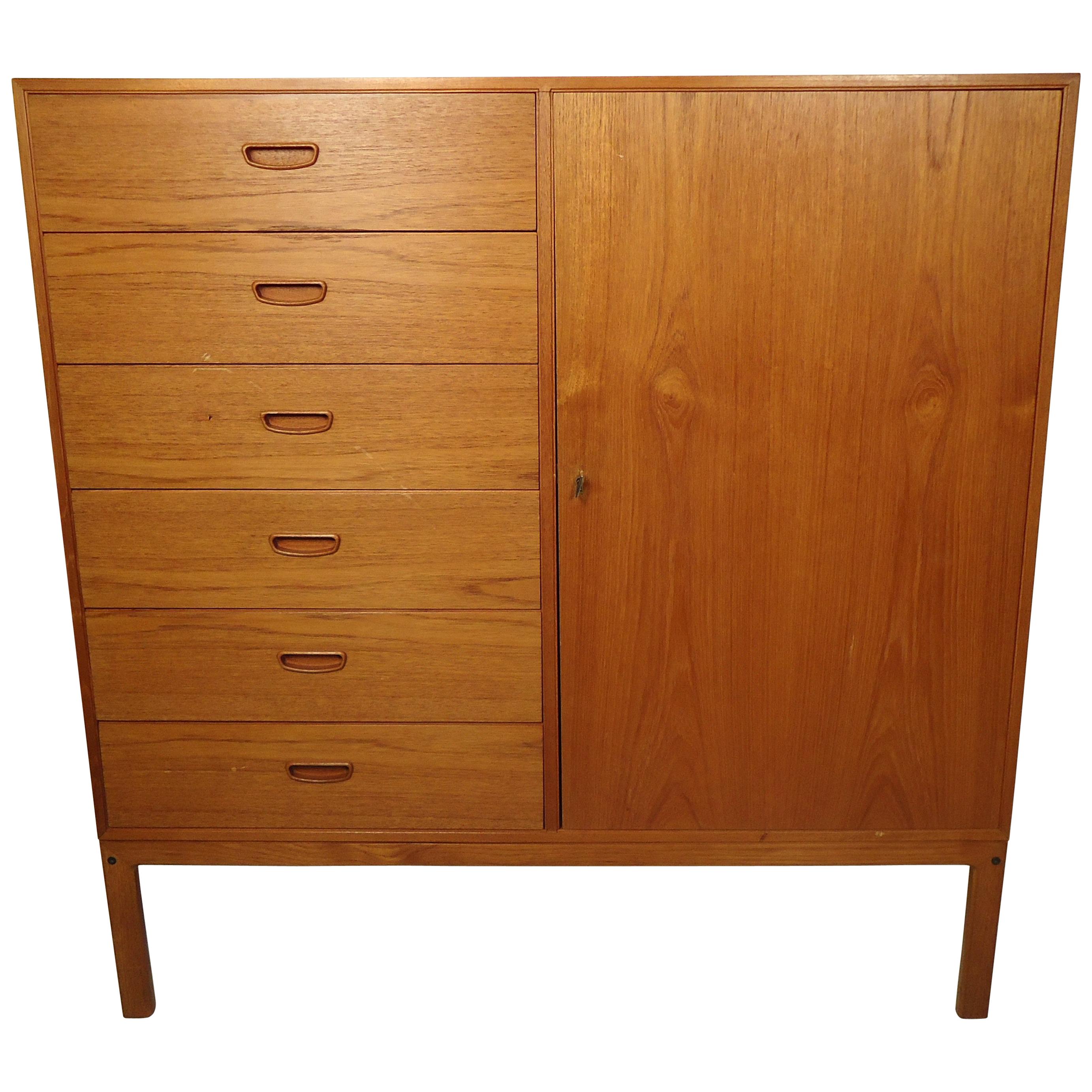 1950's Vitre' Danish MidCentury Modern Long Teak Bedroom Dresser at 1stdibs