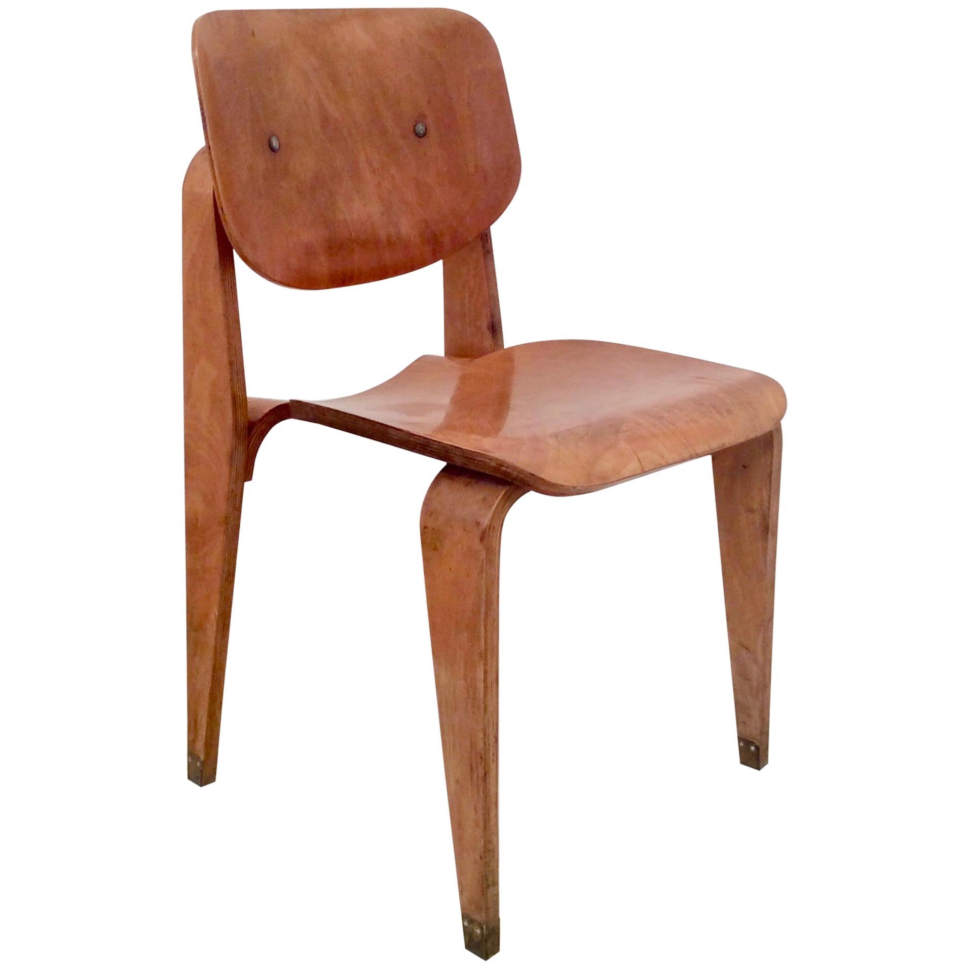 Corbetta Rare Plywood Chair, circa 1956, Italy