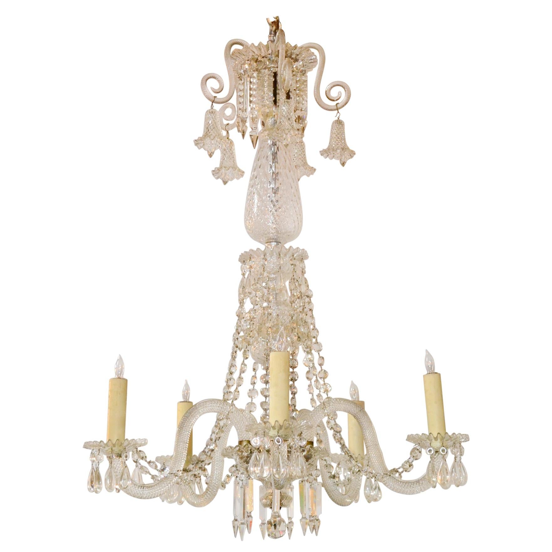 19th Century Baccarat Style Crystal Chandelier For Sale