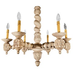 Large Bleached Oak Chandelier